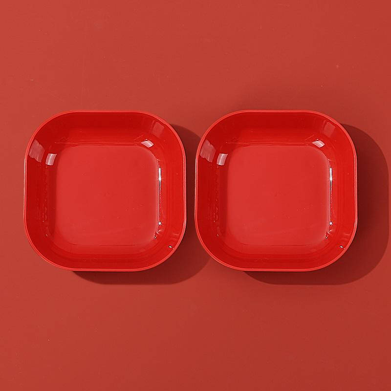 Wedding Red Dried Fruit Plate, Household Living Room Coffee Table Fruit Plate, New House Housewarming New Year'S Candy Plate