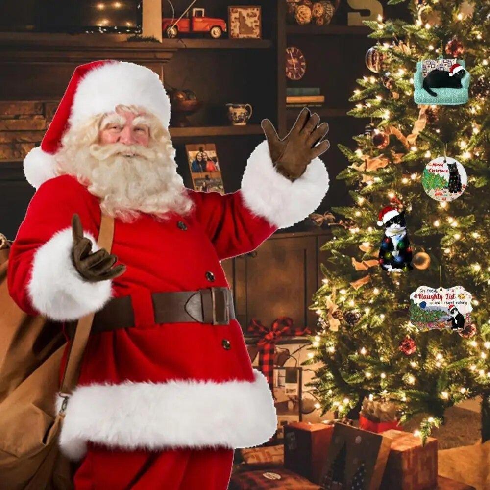 Katzenform Weihnachten Schwarze Katze Anhänger Schwarzer Weihnachtsbaum Anhänger Kreativer Schwarze Katze Schmuck Fenster