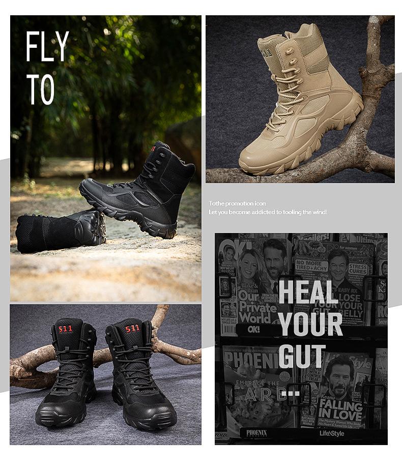 Ultra-Light Non-Slip High-Top Tactical Hiking Boots for Outdoor Adventures