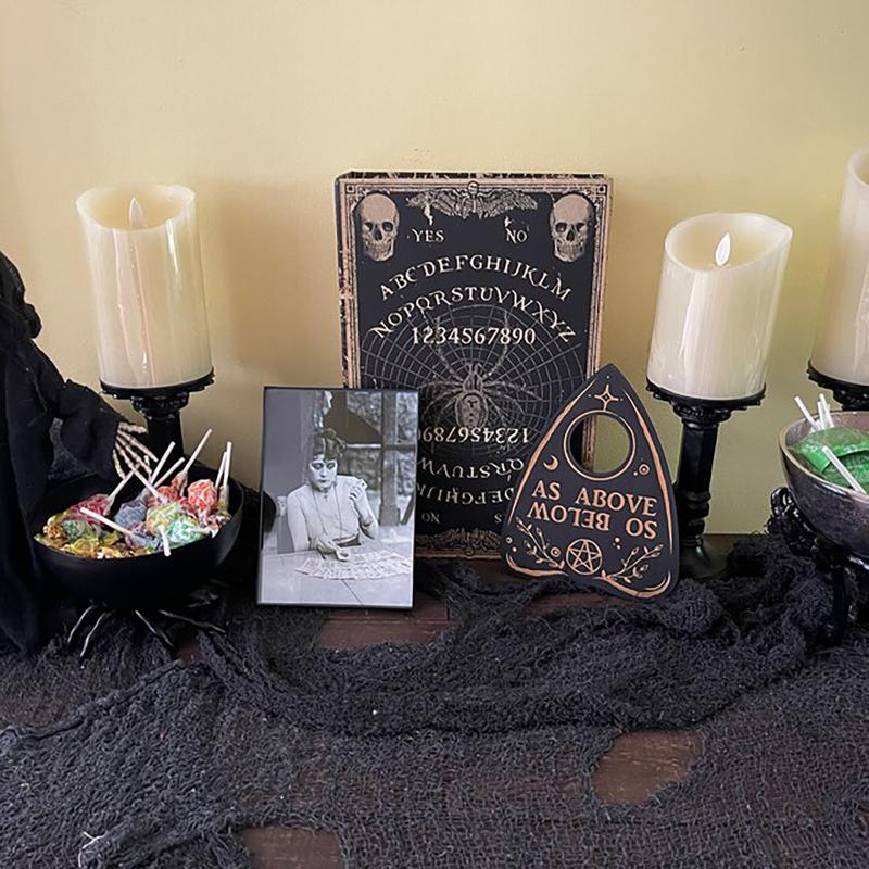 1/3Pcs Retro Mini Ouija Board Wooden Divination Pendulum Board Engraved Magic Board Ornament Metaphysical Wiccan Altar Supplies