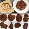 Embossed Wooden Biscuit Molds for Gingerbread, Pastry, and Cookies - Rose, Flower, and Animal Designs