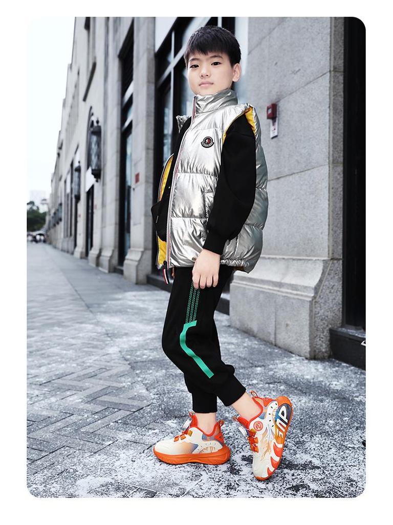 Jungen 2025 Herbst/Winter Samtgefütterte Warme Basketballschuhe für Kinder und Jugendliche