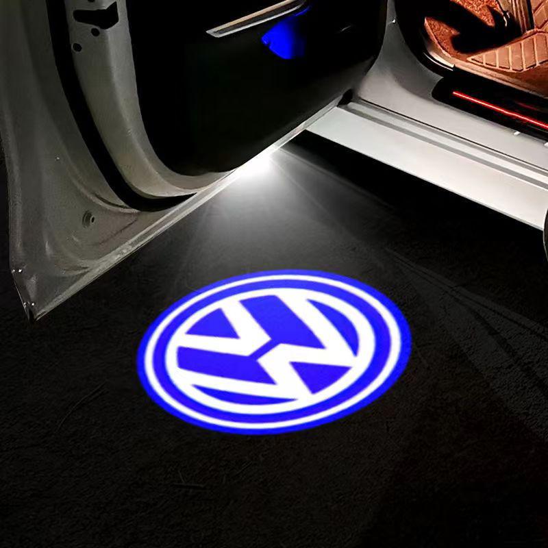 For VW VOLKSWAGEN New 2pcs Wireless HD Courtesy Lamp Car Door Projector Welcome Light For Volkswagen VW RLine R Golf Amarok T5 P