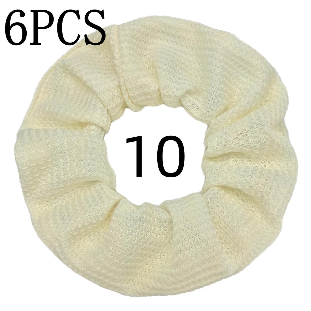 6pcs/lot Candy Color Scrunchies Elastic Hair Band Women Girls Ponytail Holder Rubber Accessories Waffle fabric
