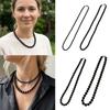 Copper Gold Black Agate Necklace Silver Plated Coin Buckle Chokers Imitation Pearl Necklace  Women