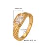 Ins Stainless Steel Zircon Ring Women's Niche Design Fashion Ring Light Luxury Personality Tail Ring