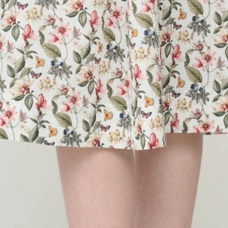 Bcbg Belted Floral Open Neck Dress B6m5o691