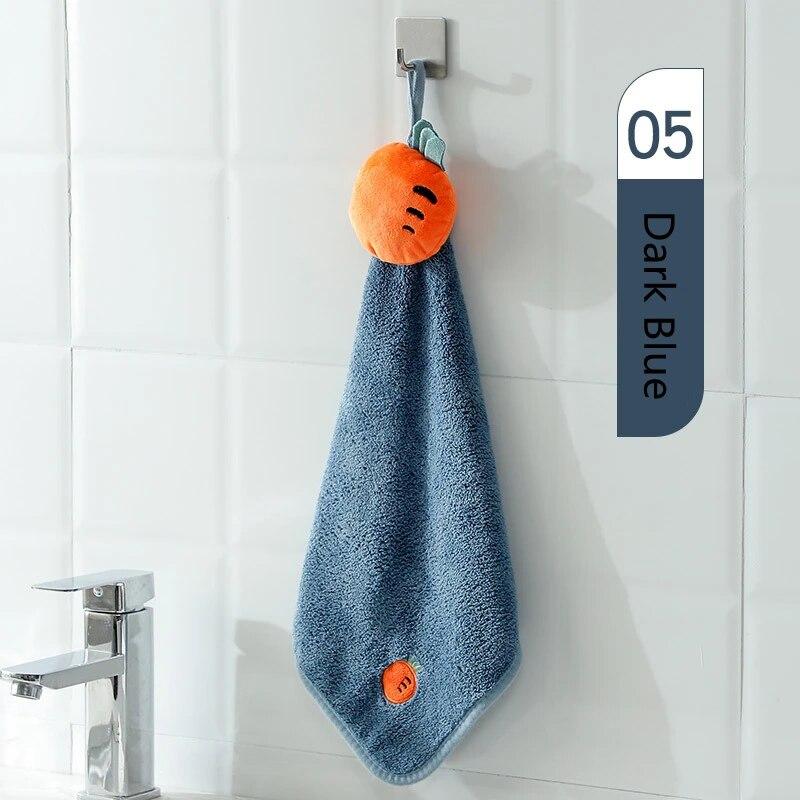 

1/4 шт. коралловые бархатные милые фруктовые мягкие полотенца для рук, впитывающие салфетки для посуды, подвесные кухонные салфетки для ванной, чистящие салфетки, аксессуары 1PCS темно-синий