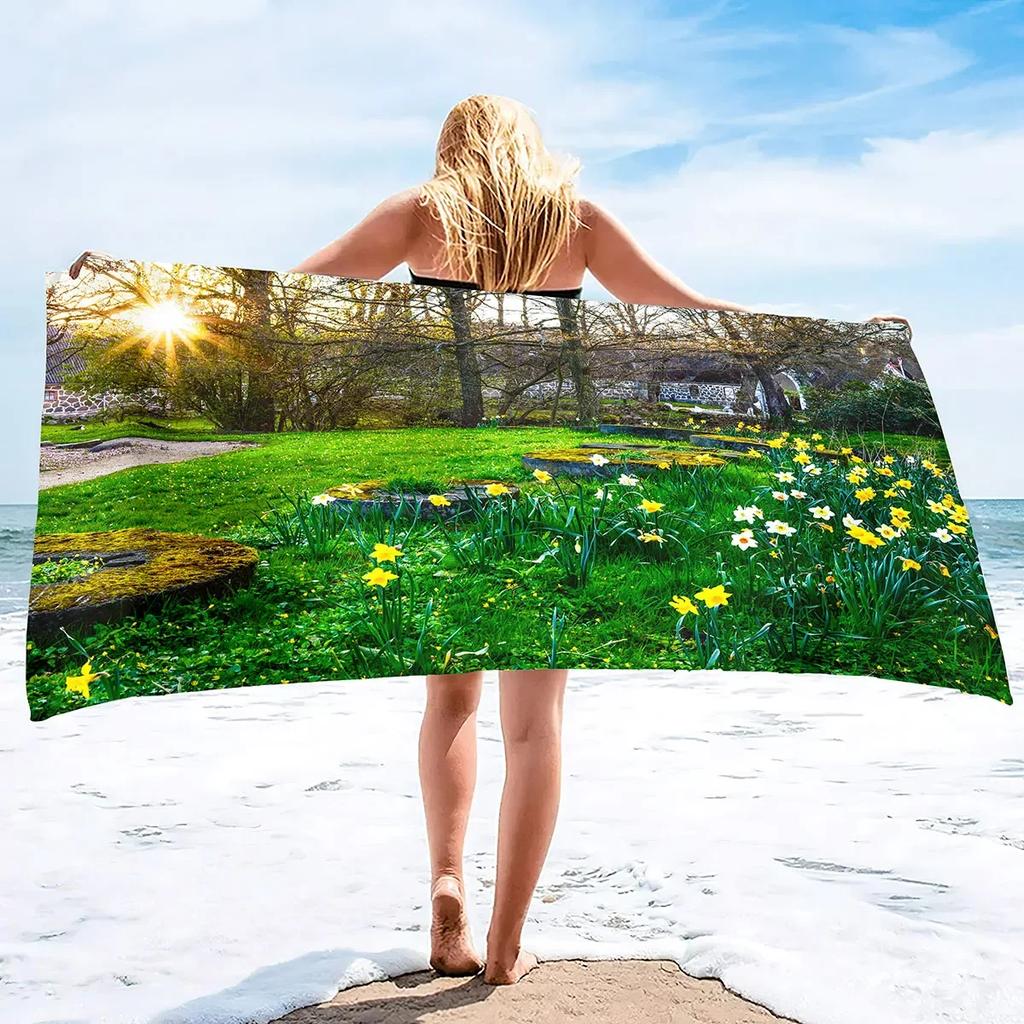 Beach Towel Garden Microfiber Oversized Travel Towel Lightweight Compact Beach Accessories Super Absorbent Quick Dry Towels