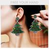 Xmas Handmade Beaded Ear Drop Christmas Tree Boots Ear Stud Merry Christmas Earrings  Accessories