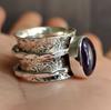 Spinner Ring, Amethyst Gemstone Ring, 925 Solid Sterling Silver, Worry Ring, Amethyst Spinner Ring, Boho Women Ring, Gift for Her