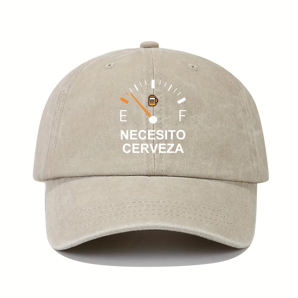 

Necesito Cerveza Pattern Printed Vintage Duckbill Cap, Fashionable Retro Curved Brim Baseball Cap, Casual Outdoor Sun Hat Adjustable