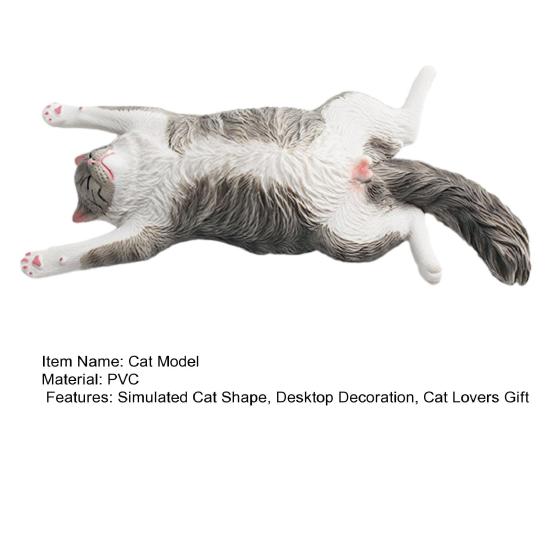 PVC Simulated Cat Model Miniature Kitten Figurine Statue Sculpture Educational Animal Toy Desktop Decoration