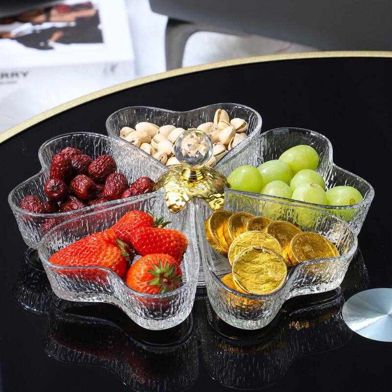ZISIZ Glass Rotating Candy & Nut Tray