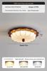 Walnut Wood Grain Wabi-Sabi Bedroom Ceiling Light, Retro Fabric Design, Atmospheric Eye Protection Fixture