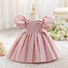 Baby Girls Princess Dress Birthday Party Wedding Piano Performance Pink Flower Girl Gown