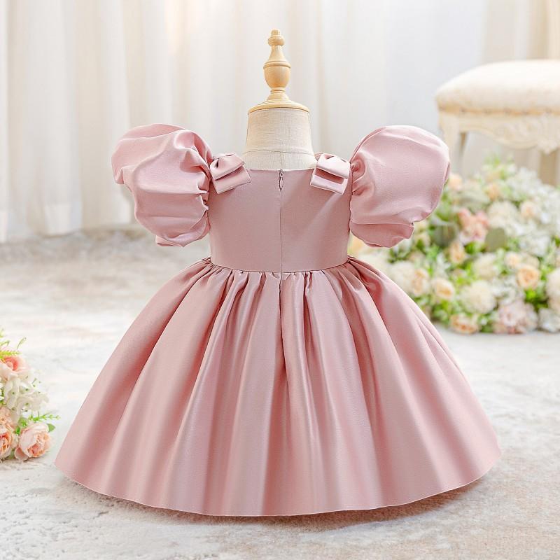 Baby Girls Princess Dress Birthday Party Wedding Piano Performance Pink Flower Girl Gown