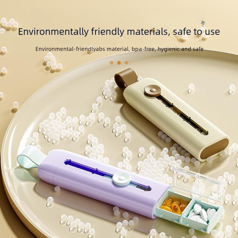 Travel Pill Case Pill Organizer Anti-Spill 3 Compartments BPA-Free and Food-Grade for Vitamins Supplements Pills Push Pop Slide
