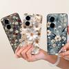 Cartoon Cat Painting Phone Case For Tecno Camon 19 19Neo 19 Pro 4G 5G Back Cover Soft Matte Silicone Daisy Flower Bow Capa Coque