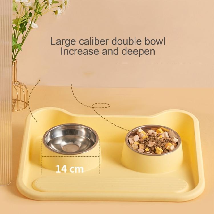 Elevated Cat Bowl Food Container Feeding Double Bowls Dogs Dry Food Bowl Mat