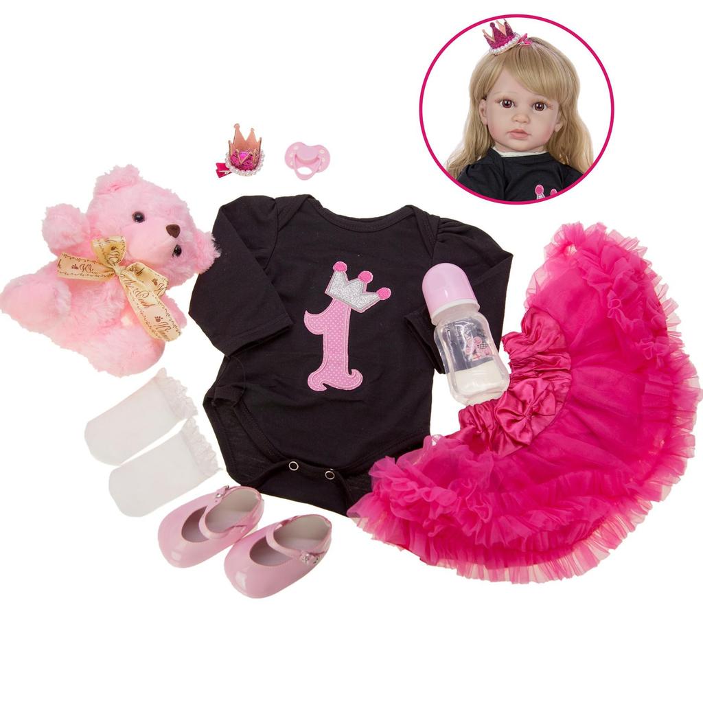 60 cm Silikon Reborn Babydukke Leker 24 Tommer Levende Prinsessedukker Babyer Klutkropp KEIUMI Jente Bursdagsgave Kle opp Leke Bonecas
