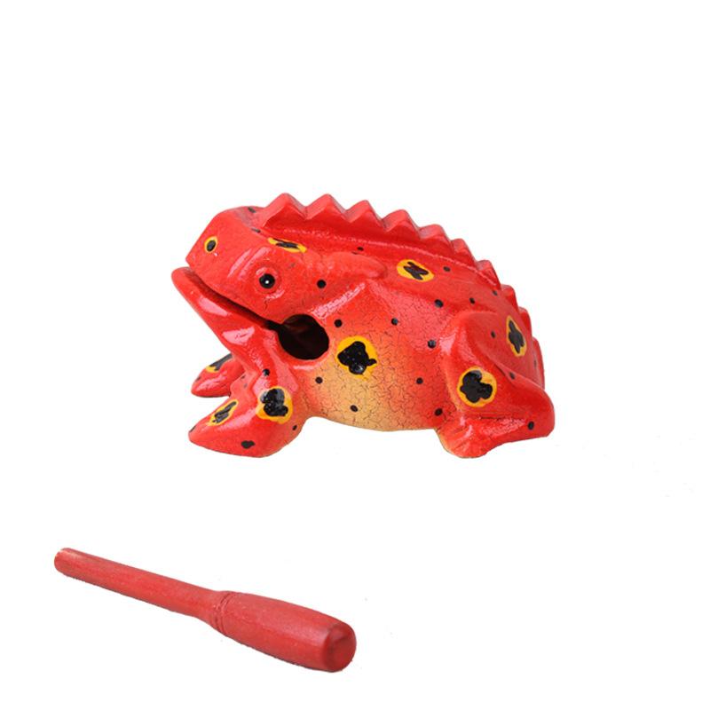 1Pc Colored Thailand Frog Wood Hand-Carved Ornament Toad Creative Vocal Toy Solid Wood Toad Craft Musical Instrument Home Office