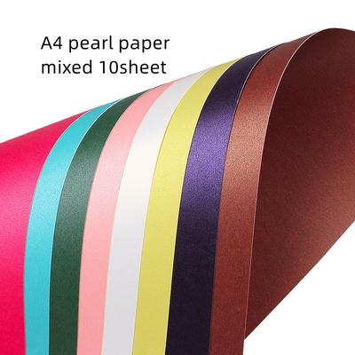 Papel Perlado A4 Papel para Hacer Tarjetas DIY Papel Iridiscente Papel de Envoltura Papel Artesanal Papel Perlado de Color Puro Papel Kraft para Tarjetas