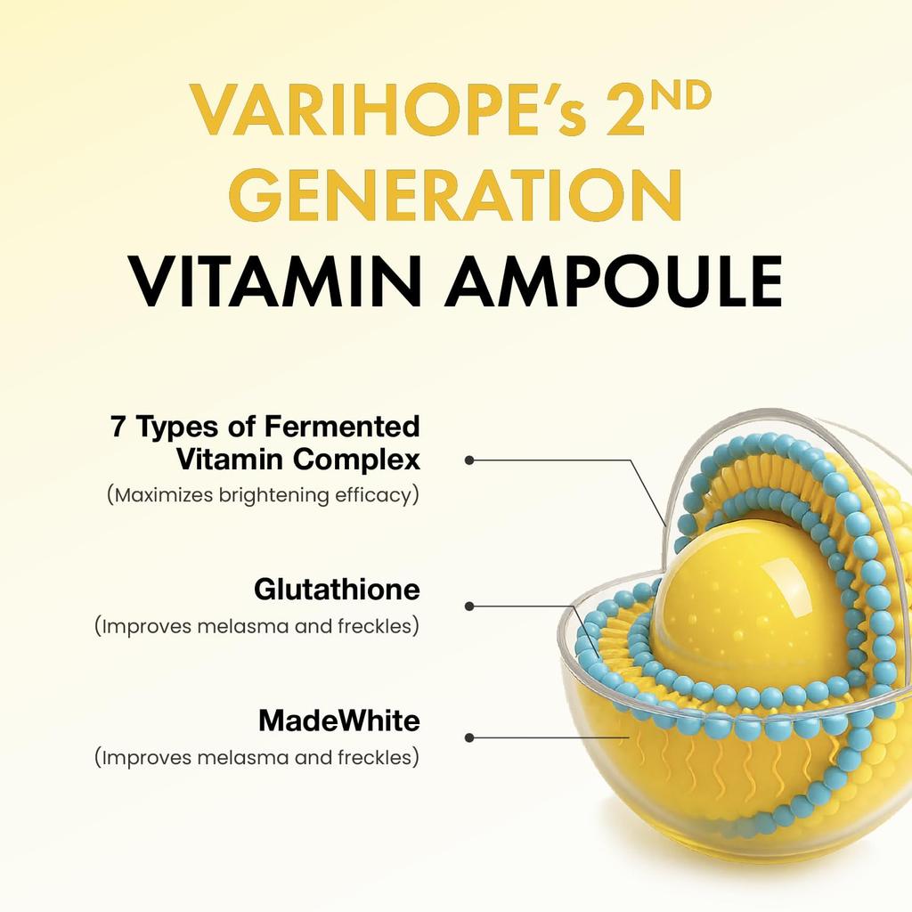 VARIHOPE Pure Vitamin C High Concentration VITA AGING PureC Intensive Melanin Age Korean Skin Care (Very Hop) [Authentic] Ampoule, Serum, 20mL, 14.5%