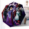 Disney Villains,Disney,Cartoon Manual Opening and Closing Umbrella, 8-Rib Reinforced Folding Design, Lightweight