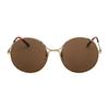 GUCCI Metallic Round Vintage Brown Lenses Gold-rimmed Sunglasses Women's