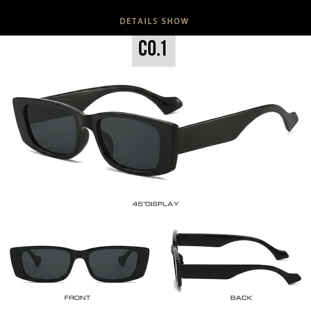 Fashion Retro Small Rectangle Sunglasses Brand Designer Vintage Travel Female Sun Glasses Eyewear Shade UV400 Protection