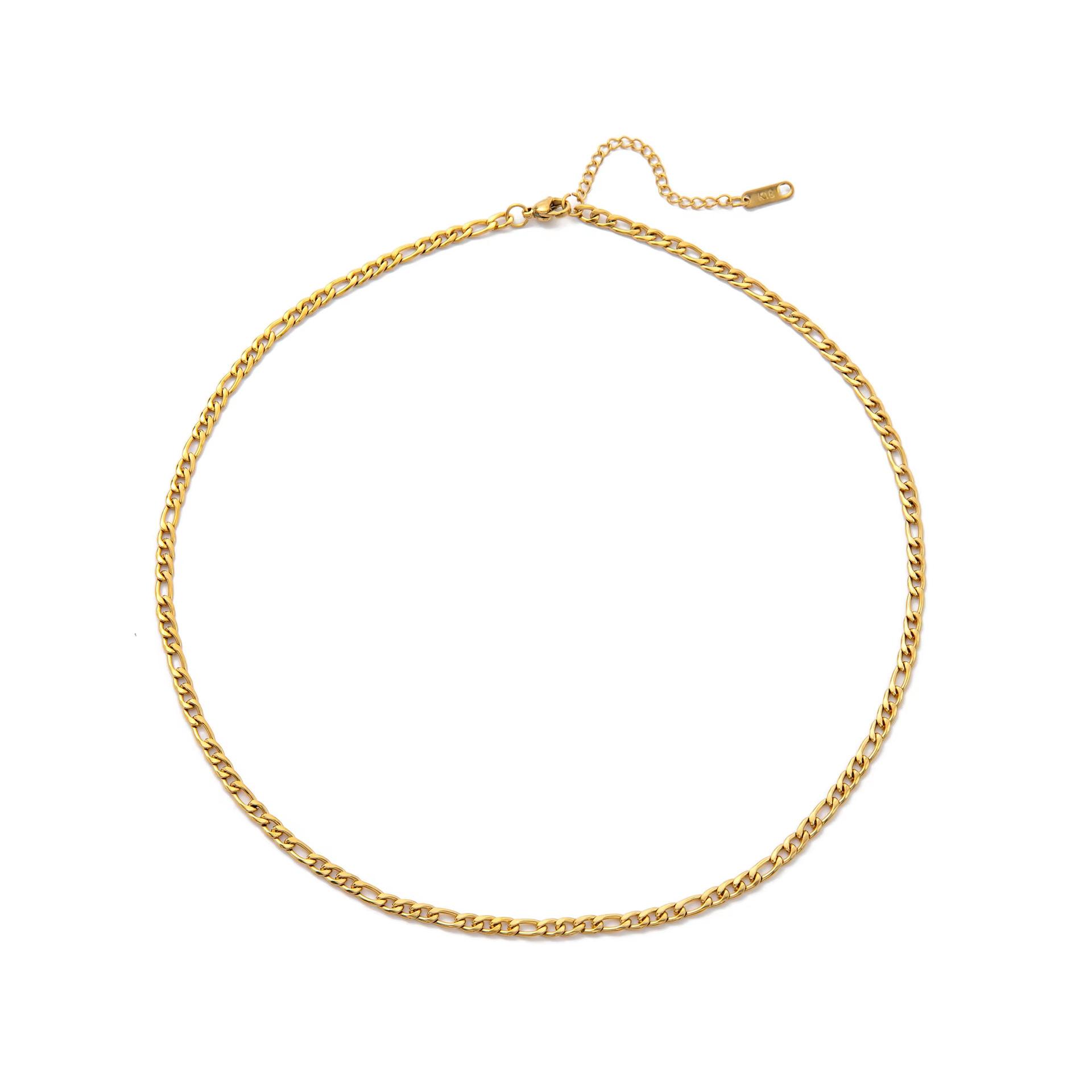 Stainless Steel Real Gold Electroplating Personality Exaggerated Thick Chain Fashion Simplicity Necklace