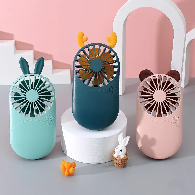 Roztomilý USB mini ventilátor Přenosný ruční ventilátor Dobíjecí mini ventilátor Kapesní velikost Nízký hluk Malý elektrický ventilátor Studentská kolej