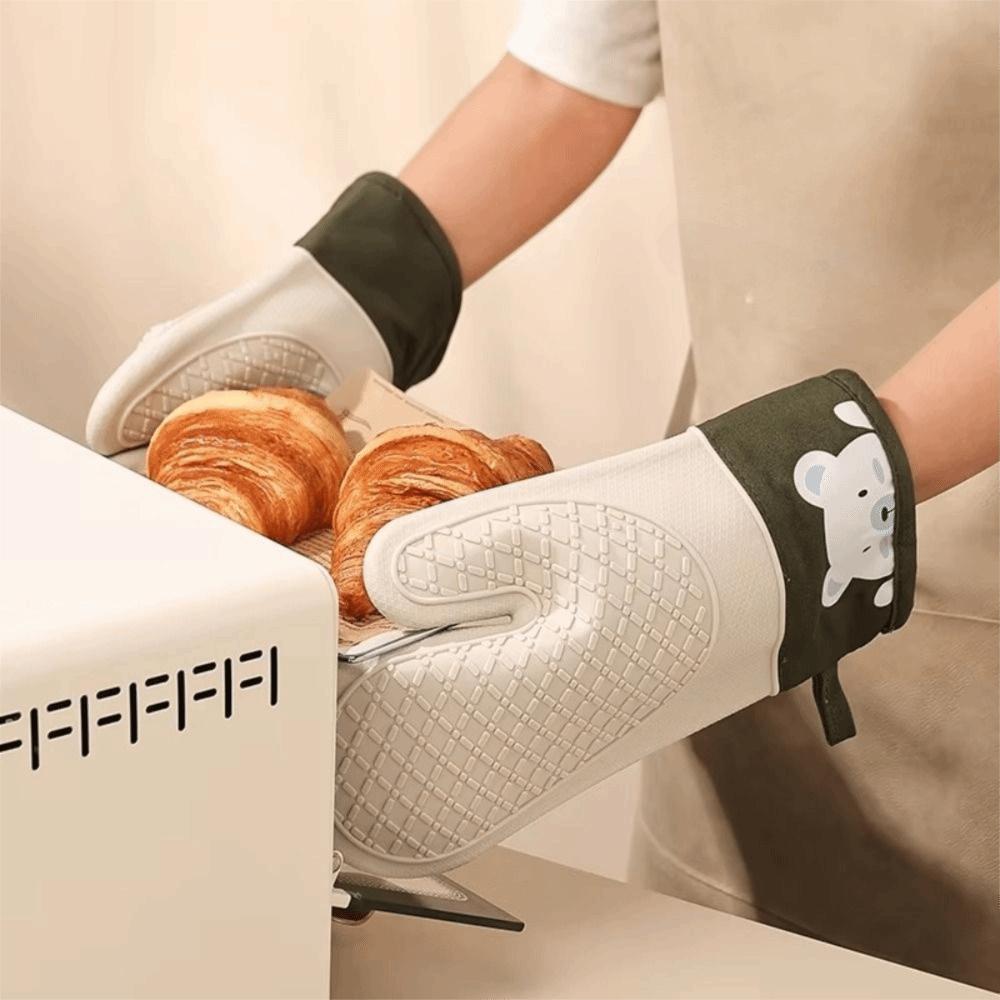 2pcs Non-Slip Oven Gloves Thickened Baking Mitts Special Tool Kitchen Hand Clamps  Kitchen