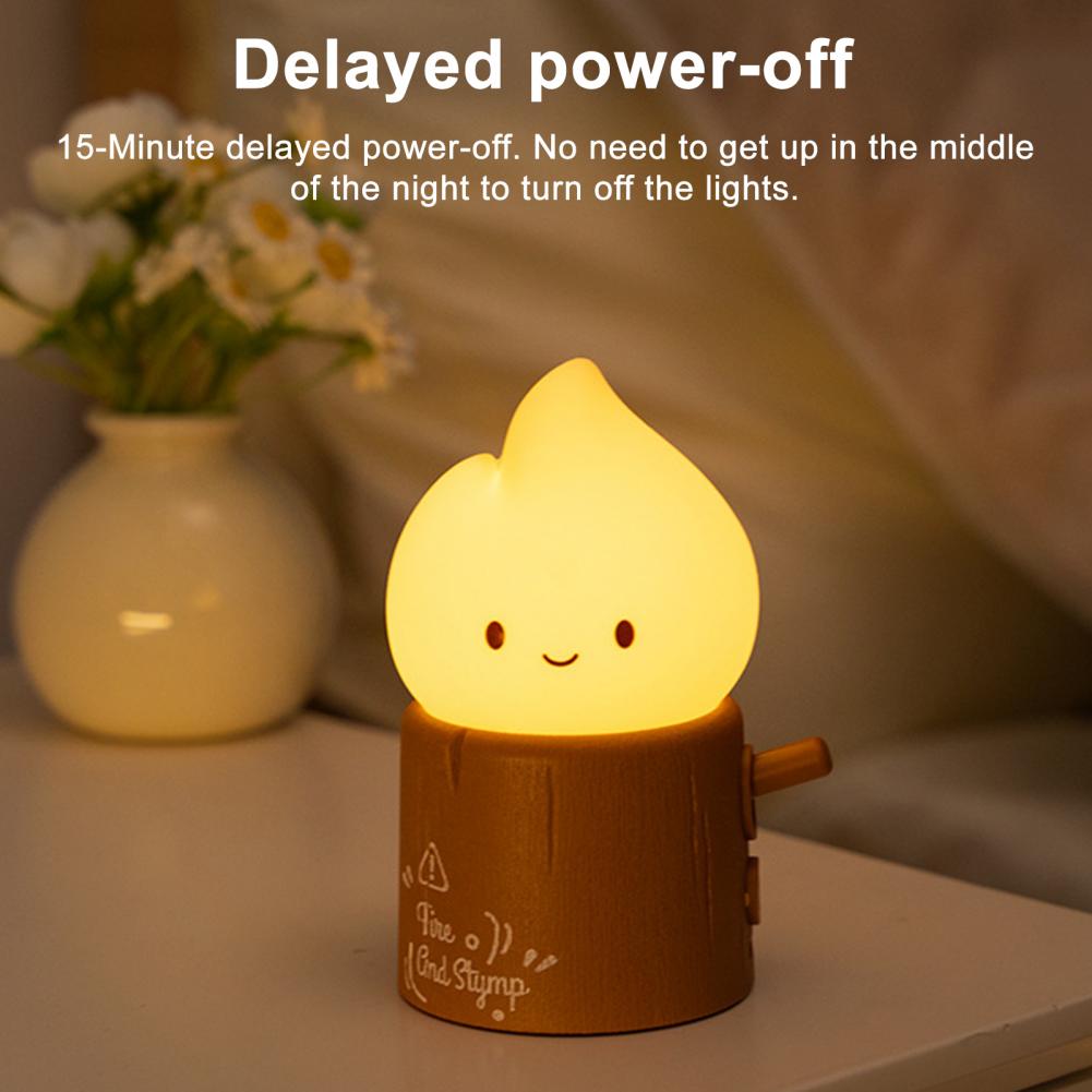 Night Lamp Adorable Flame Led Bedside Lamp with Dimmable Modes Usb Rechargeable Night Light Realistic Flickering for Bedroom