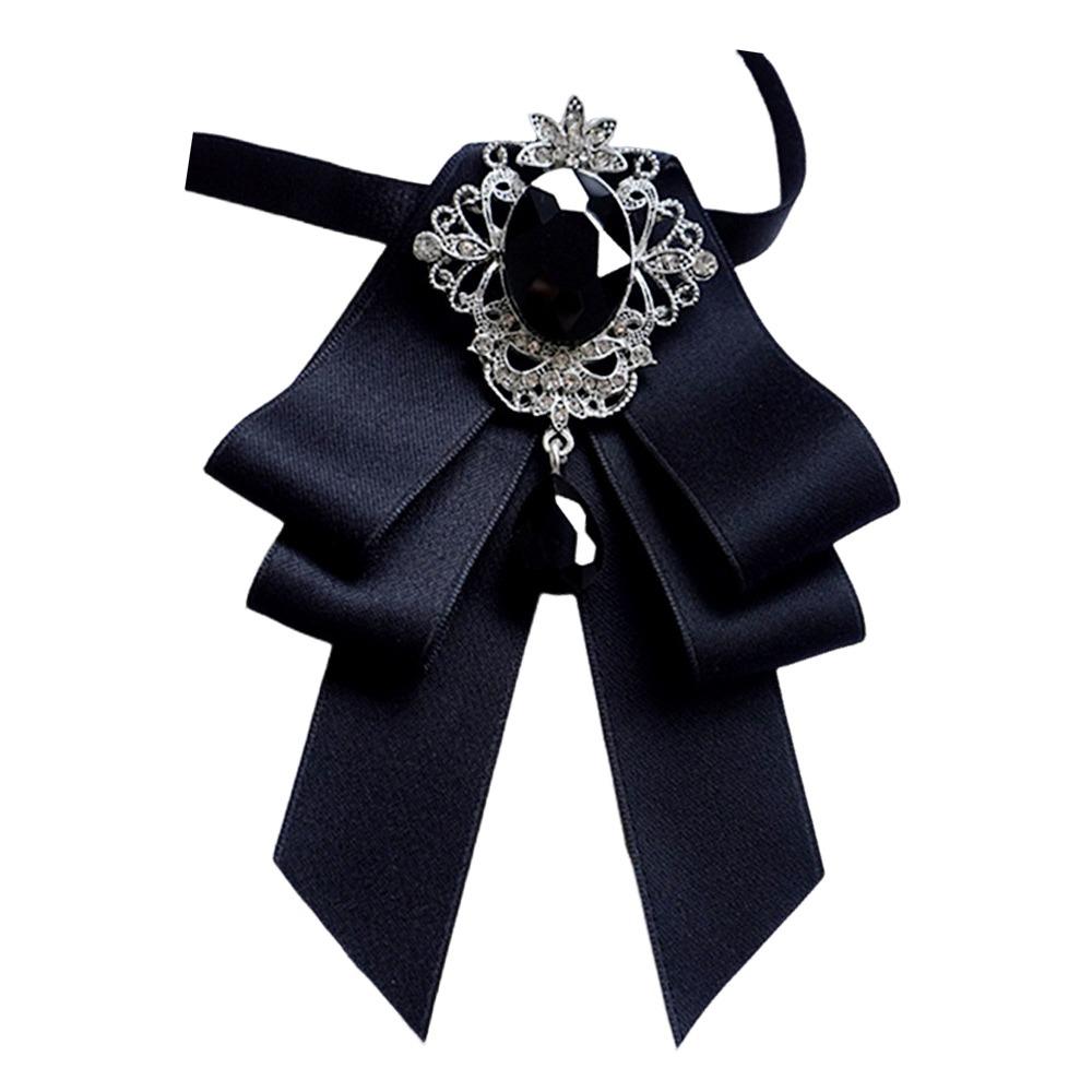 Luxury Design Rhinestone Bow Tie Red Ribbon Fabric Tie Gift Women Crystal Tie  Wedding Host