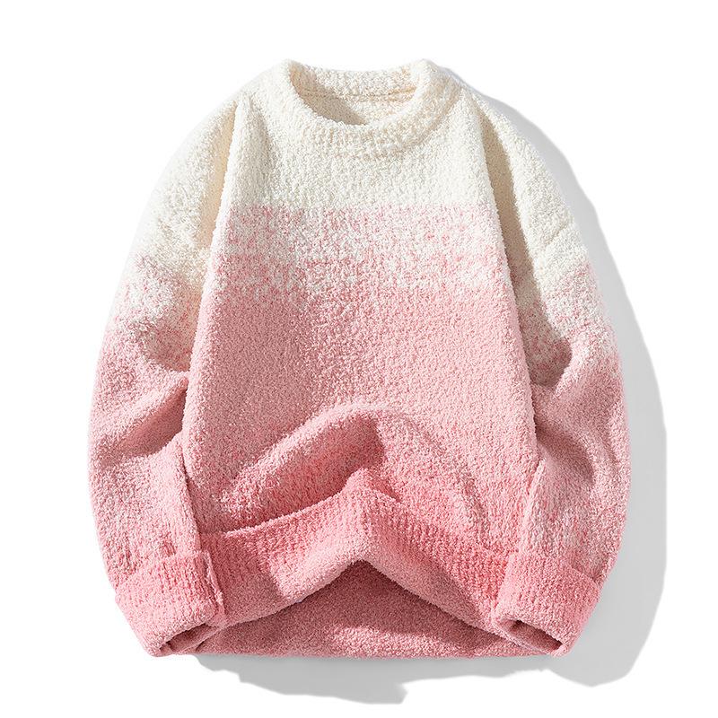 New Gradient Sweater Men's Gradient Round Neck Sweater Round Neck Sweater Men's Jacket Men's Sweater Men's Autumn and Winter