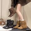 Stivali bassi con rialzo interno a punta francesi per bambini, nuovi estate e autunno 2025, stivaletti western cowboy merard, stivali Martin