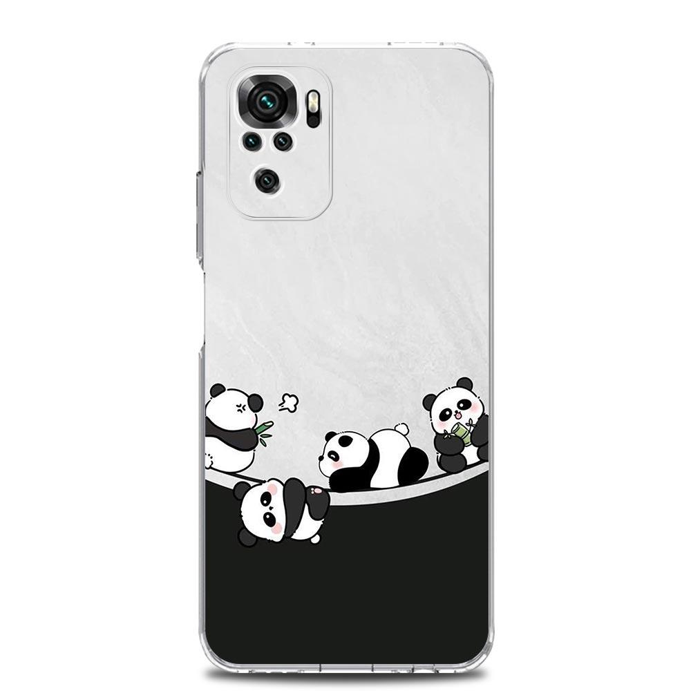 Phone Case For Xiaomi Redmi Note 14 13 12 4G 9 8 10 11 Pro Plus 5G 14C 13C 12C 10C 9C 9A Clear Soft TPU Cover Cartoon Panda