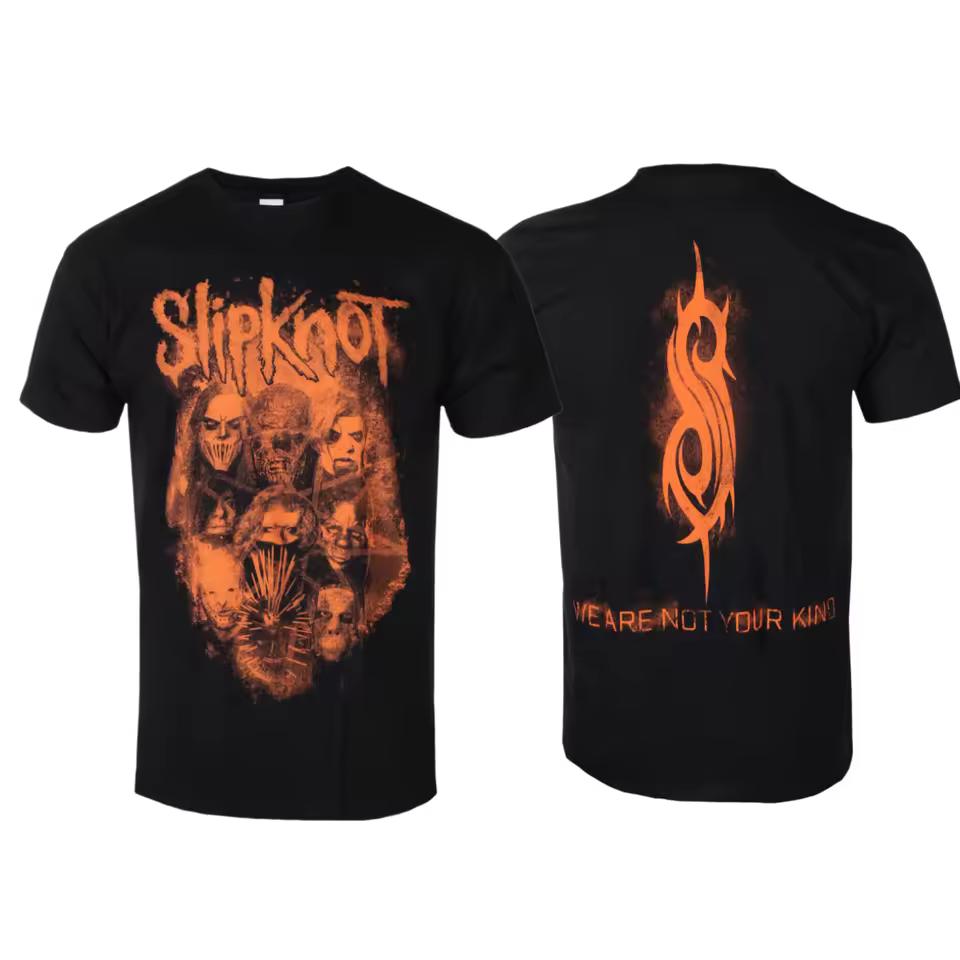 Slipknot - WANYK Orange Art Pattern Metal Band T-shirt - Casual Trendy Style Cotton T-shirt for Men and Women