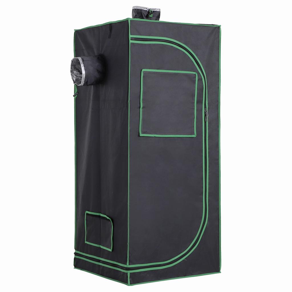 Grow Tent Reflective Mylar Hydroponic with Adjustable Vents and Floor Tray for Indoor Plant Growing, 60 x 60 x 140 cm (24.5" x 24.5" x 55")