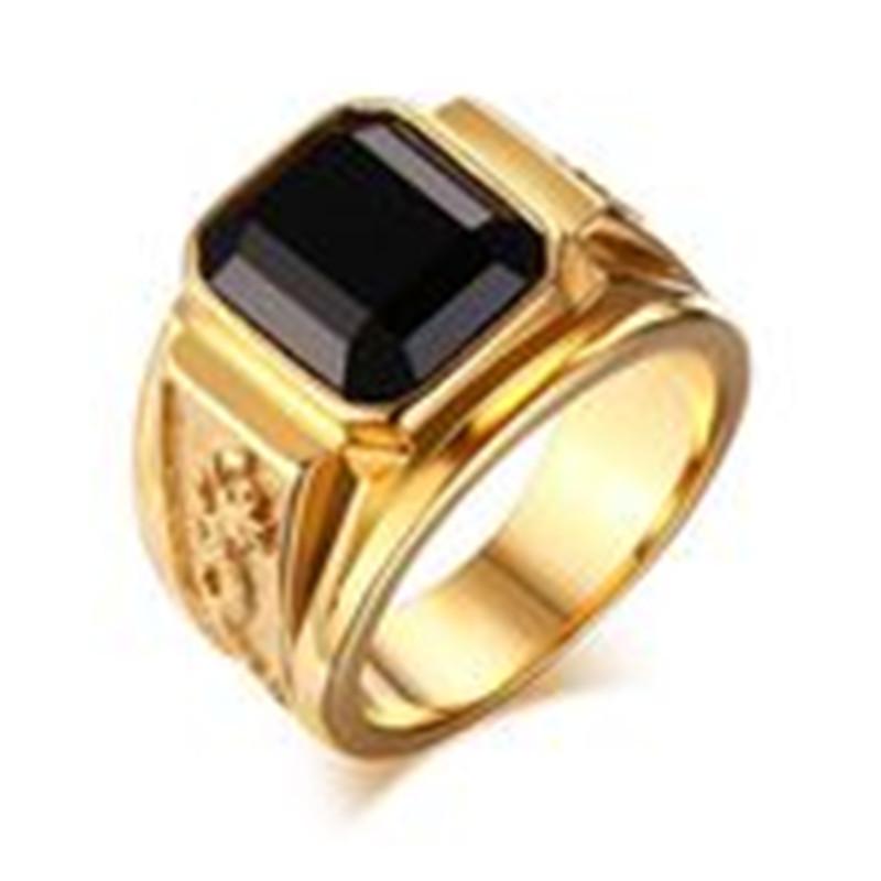 

Men’s Retro Gold Diamond Ring - Trendy Fashion Jewelry Size 12