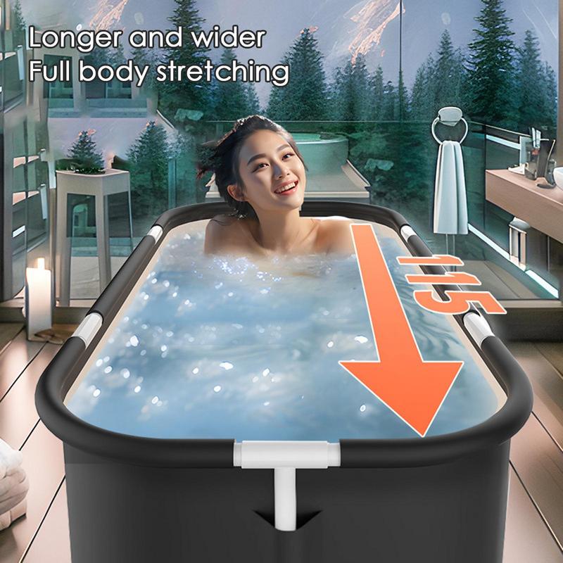 Folding Bathtub Large Adult Tub Portable Bathtub Folding Bath Bucket Thicken Shower Barrel Baby Swimming Pool Bathroom SPA Tub