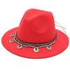 Flowing Beads Imitation Gemstone Tibetan Style Top Hat Jazz Dance Men'S And Women'S Big Eaves Hat