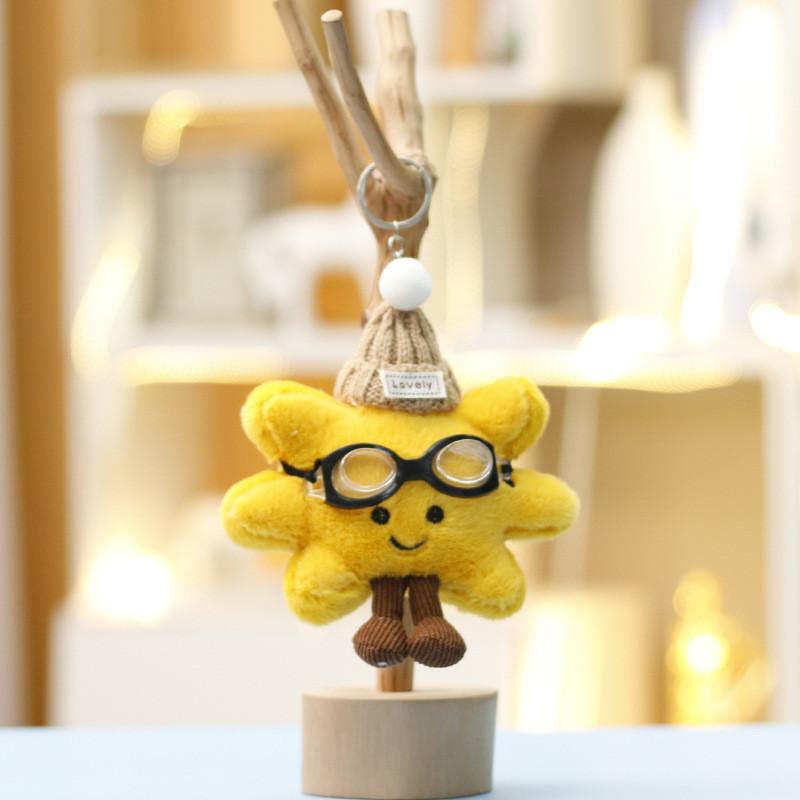 Sonnenblumen Plüschtier mit kurzem Samtpelz für Mädchen Jungen Rucksack Dekorationen Geschenk