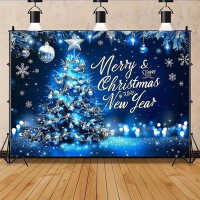 Christmas Day Party Decoration Background Cloth Merry Christmas Christmas Tree Tapestry Suitable for Photography Home Outdoor