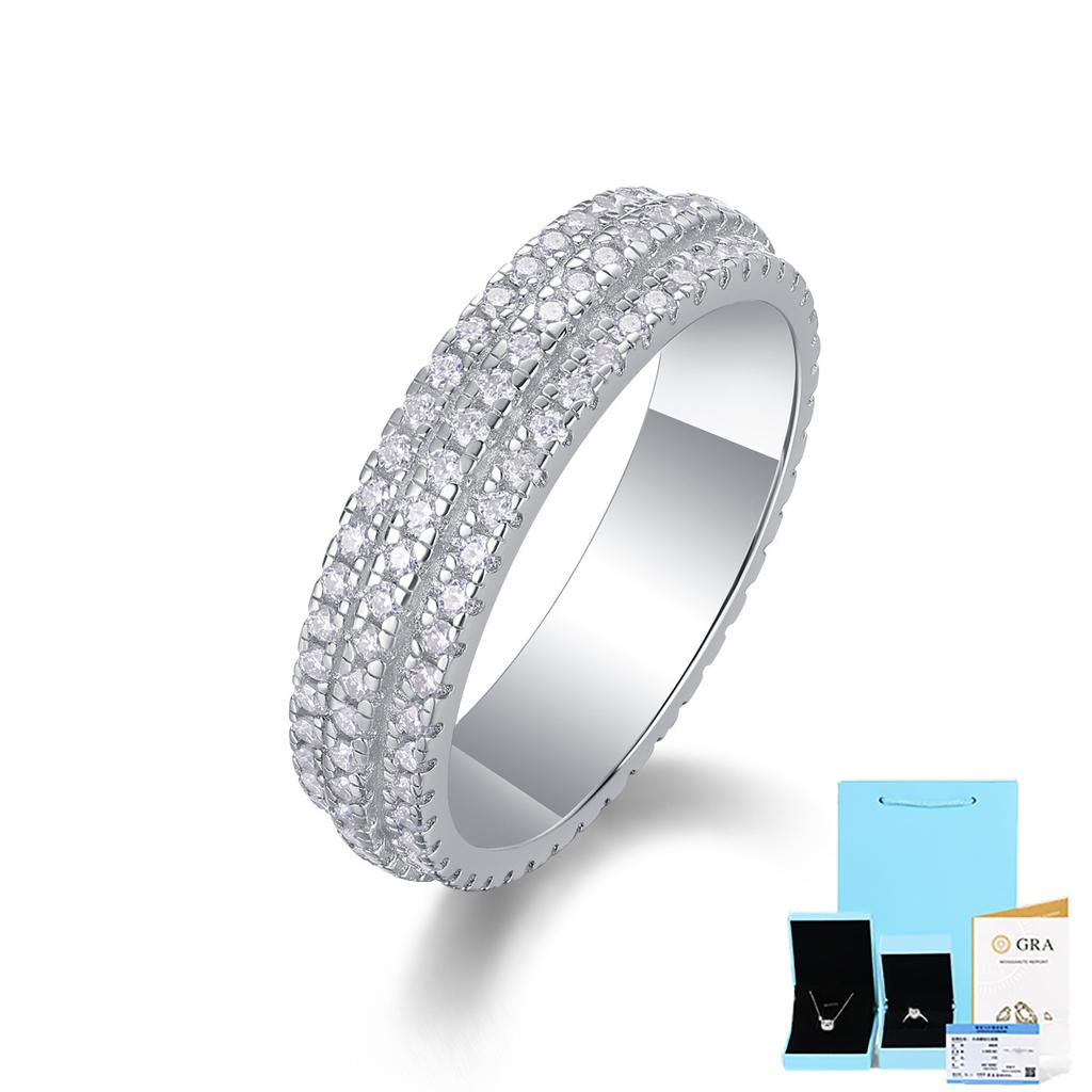 S925 Silver Movement Ring Moissanite Ring
