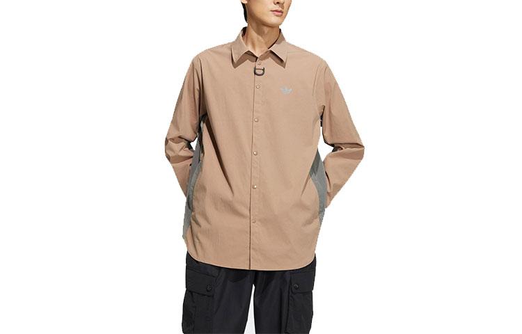 Adidas Shirts Men s Brown Lapel Moderate Workwear HE6619 L