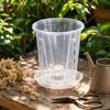 Transparent Plastic Orchid Pot with Drainage Holes and Tray Root Control Pot for Moss Plants Visible Root Growth and Air Circulation 14cm Diameter