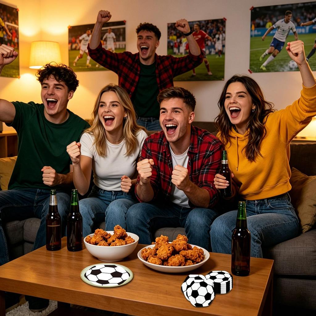 20PCS Football Party Napkins, Soccer Sports Theme Dinner Table Decor, Disposable Napkins For Kids Birthday Celebration Banquet